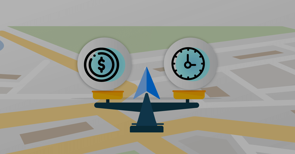 Maps need to show cost and time trade-off to make optimal decisions.